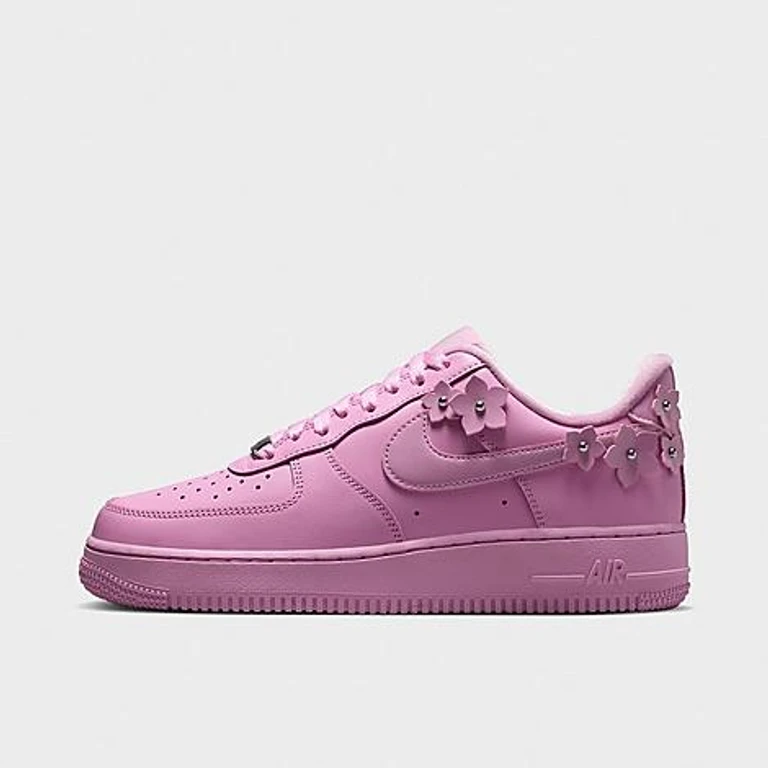 Women's Air Force 1 '07 "Florette" Casual Shoes in Pink Rise/Pink Foam/Metallic Silver Size: 5.0