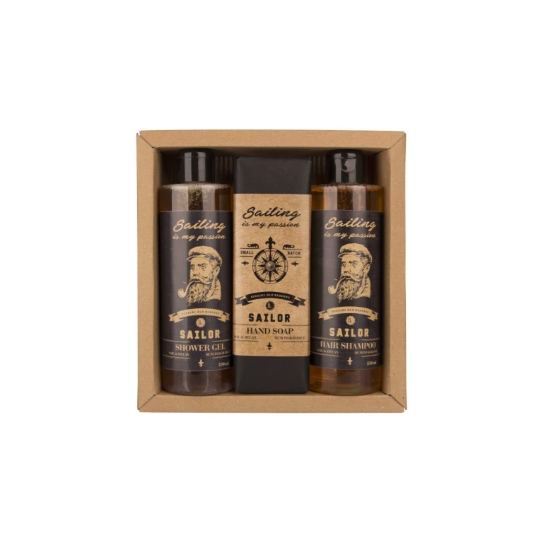 & Cosmetics Sailor Gift Set For Men Shower Gel 250 Ml + Beer Hair Shampoo 250 Ml + Cleansing Soap 145 G
