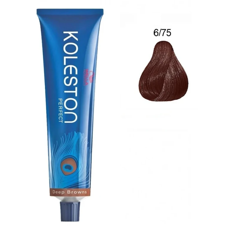 Koleston Perfect Professional Permanent Hair Color 6/75 Dark Blonde Mahogany Brown 60 ml