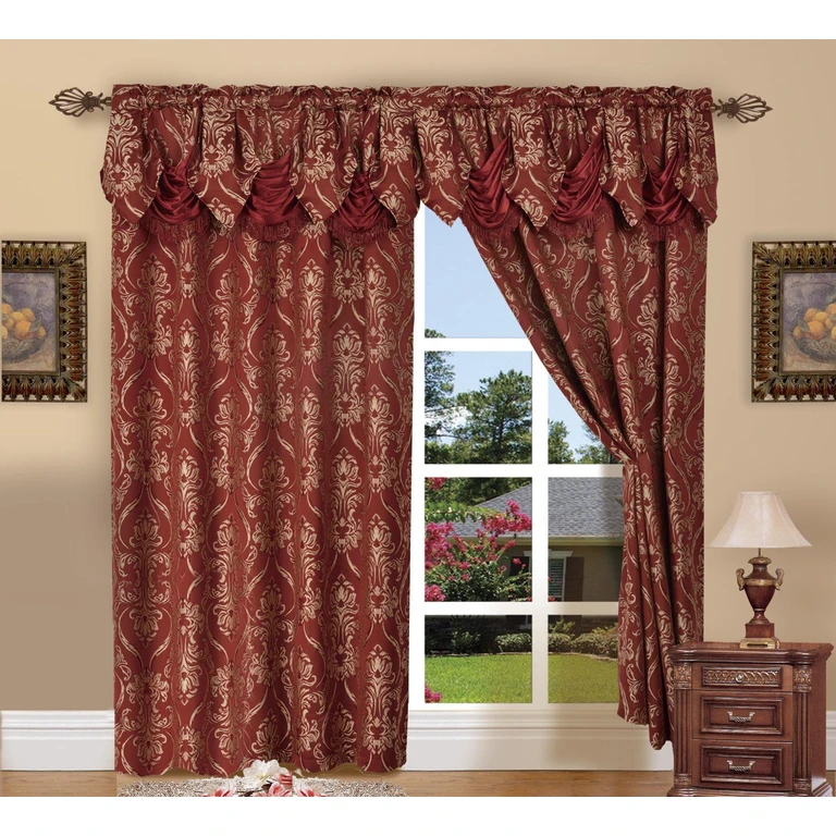 Set of 2 Penelope Jacquard Look Curtain Panels - 54" W x 84" L