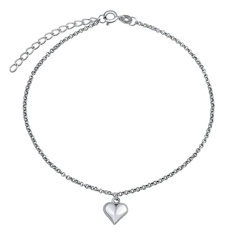Fine Silver Chain on the Leg Heart Zt1303175Avsw