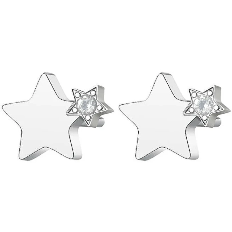 Elegant Steel Earrings with Crystals Click Sck45
