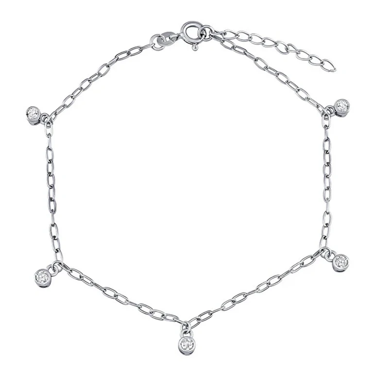 Silver Chain for Leg Samantha with Brilliance Zirconia Zt1A36751A