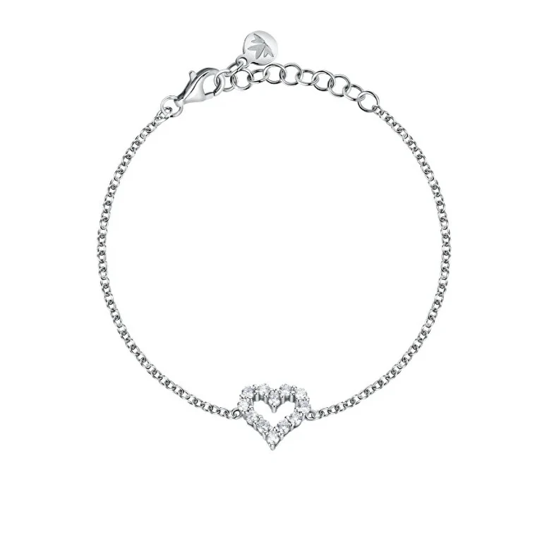 Romantic Heart-Shaped Silver Bracelet Tesori Saiw131