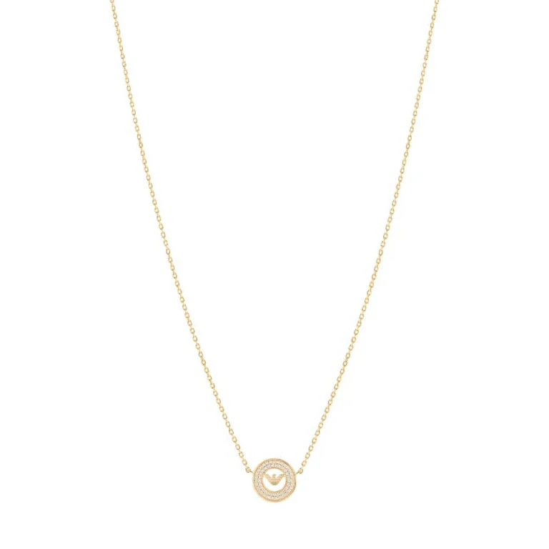 Sparkling Gold Plated Necklace with Cubic Zirconia Eg3628710