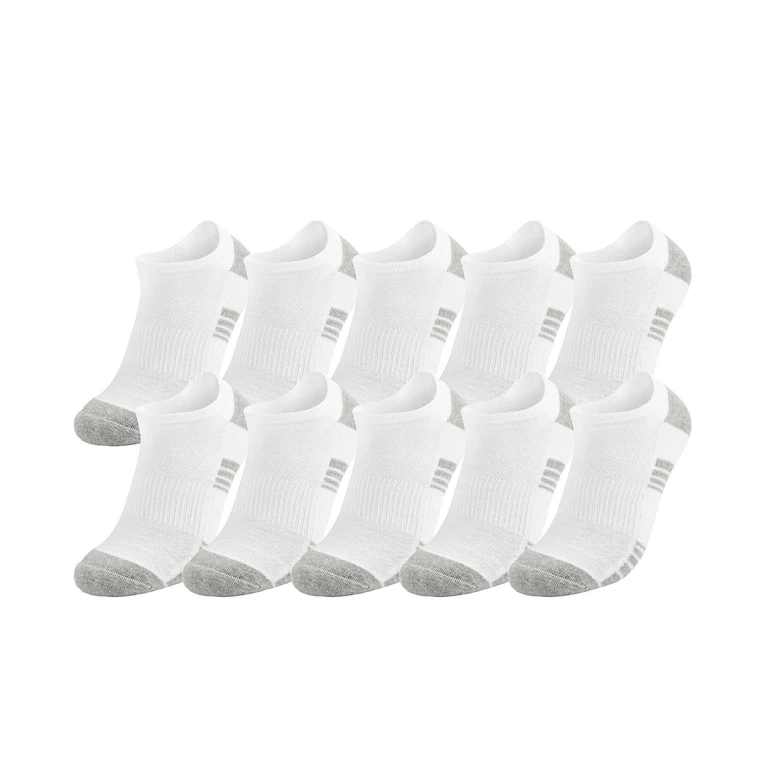 10PK No-Show Socks - White:- White