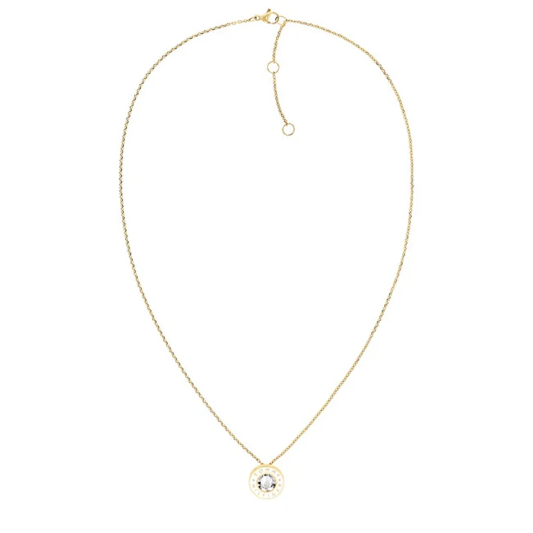Elegante Gold Plated Necklace With Crystal Layered 2780801