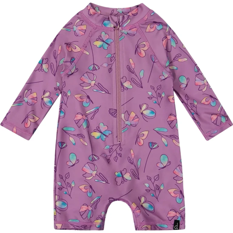 Printed One-Piece Long Sleeve Rashguard - Baby Girl