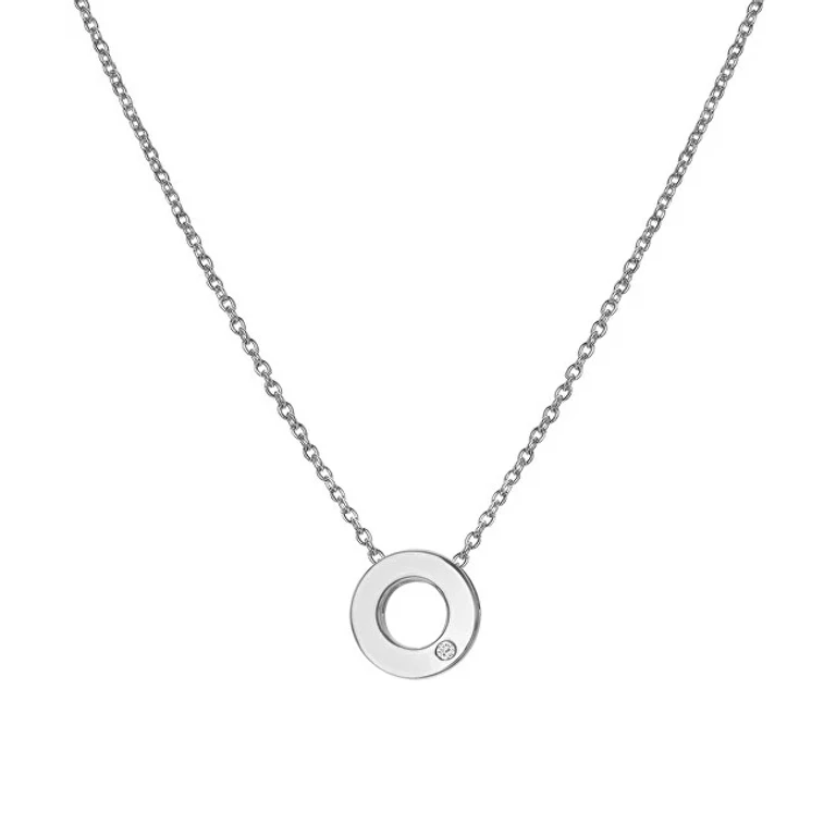 Minimalist Silver Necklace With Diamonds And Diamond Charms Dp892