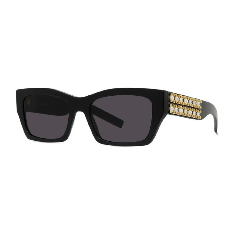 Unisex Black Rectangular Sunglasses GV40077I 01A