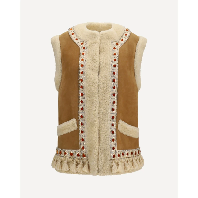 Suede and fur Vest Female 46
