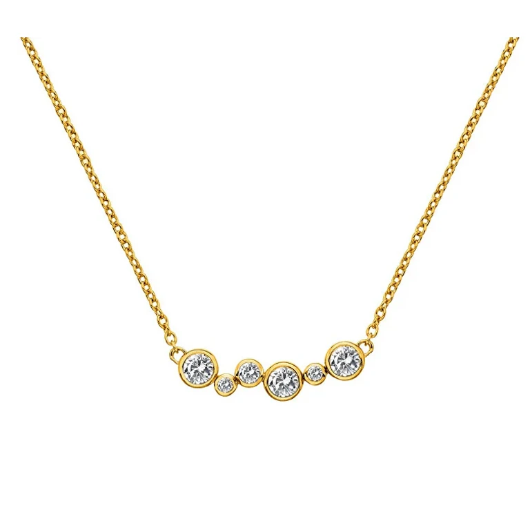 Gold Plated Necklace With Diamond Gemstone Dn213