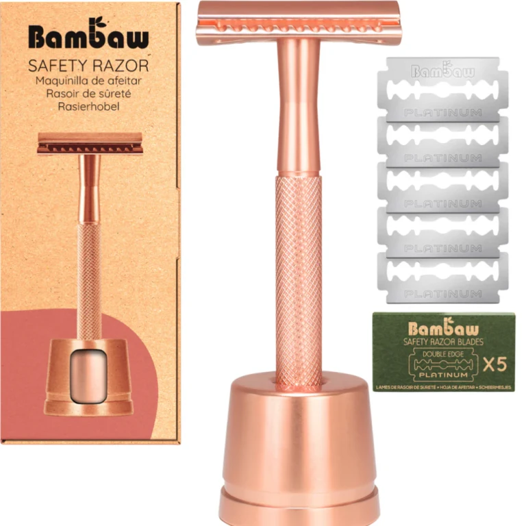 Safety Razor with Stand Rose Gold