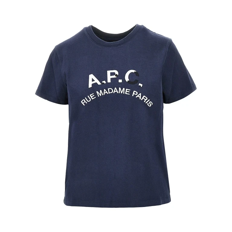 A. P.C. Vintage effect logo embroidery T-shirt Woman XS