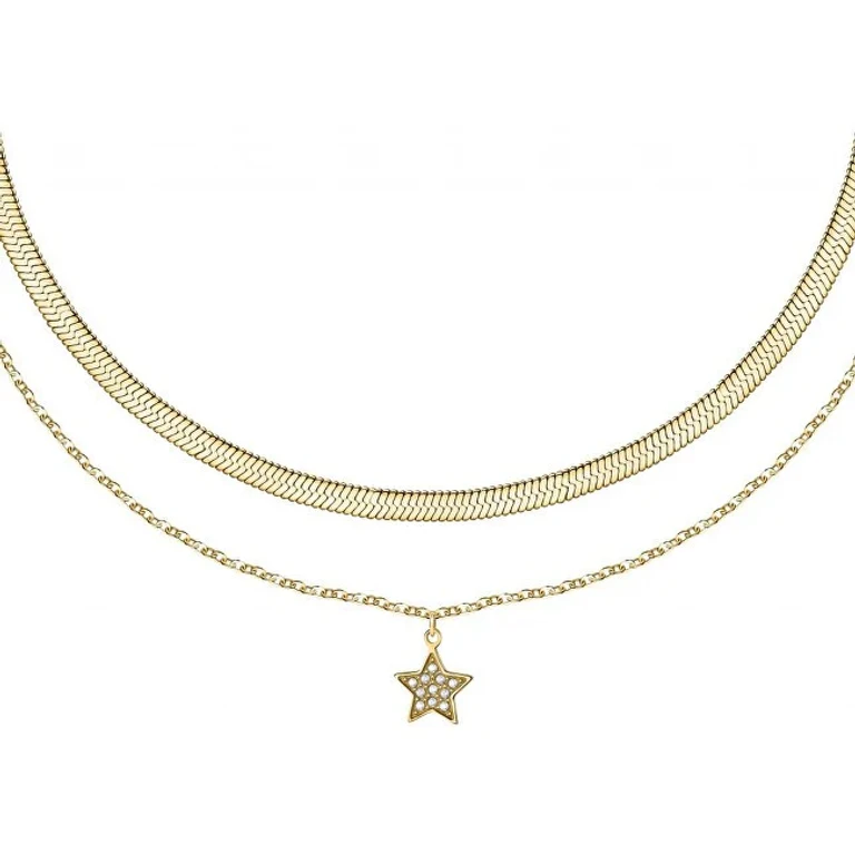 Double Star Friendship Necklace Gold Plated Lps10Arr08