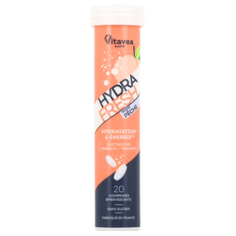 Hydra Fresh - Hydration & Energy - Peach Flavor - 20 effervescent tablets