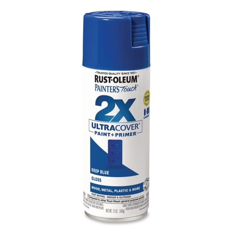 334032 Painters Touch 2X Ultra Cover 12 oz. Aerosol Can Spray Paint - Gloss Deep Blue (6/Carton)