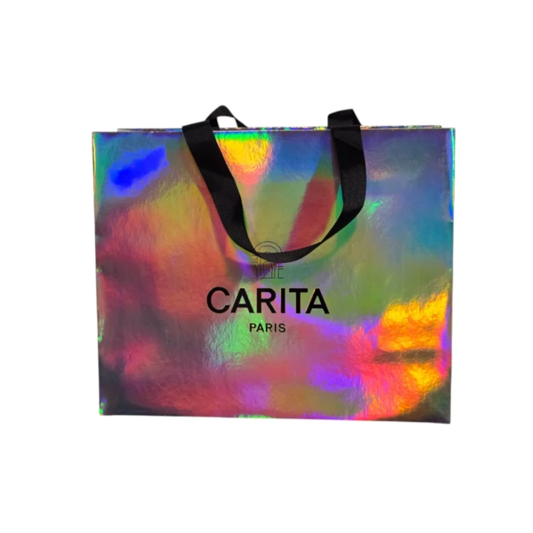 silver fabric bag, size M