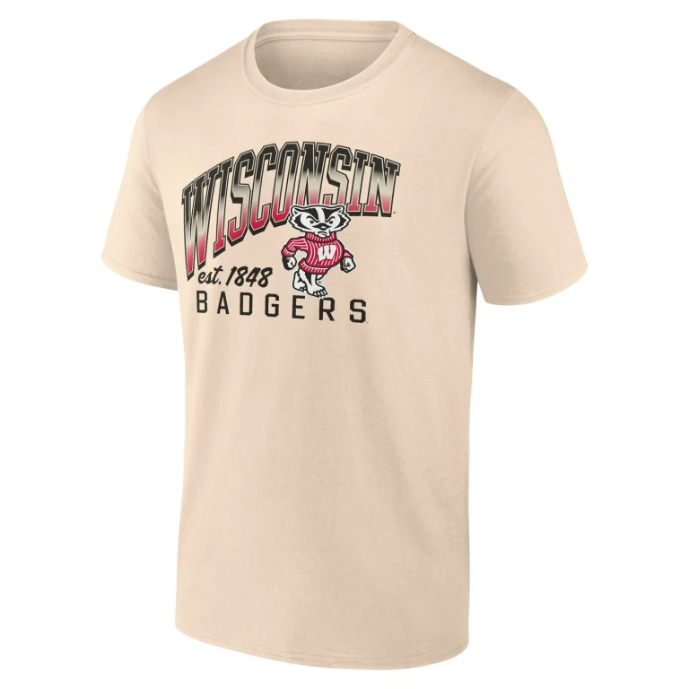 Wisconsin Badgers Short Sleeve TeeS:- Cream, S