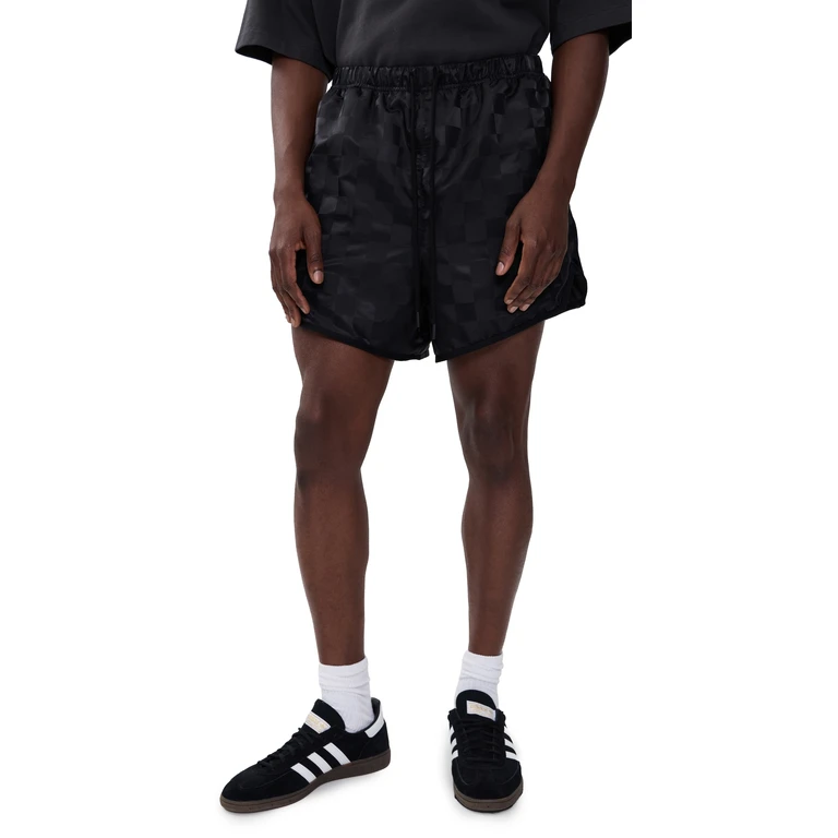 Checkered Gym Shorts 5 Vintage Black M