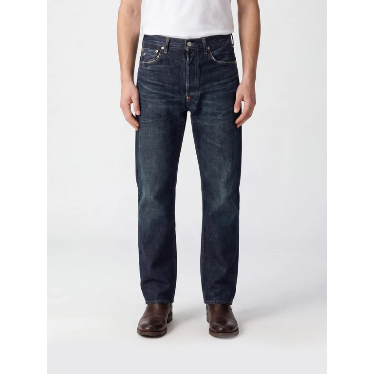Straight Fit Linen and Cotton Denim Jeans (WQP9021)