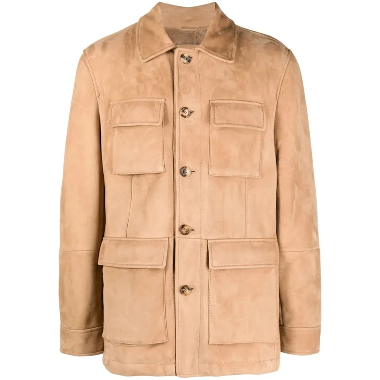 Tan Suede Utility Jacket