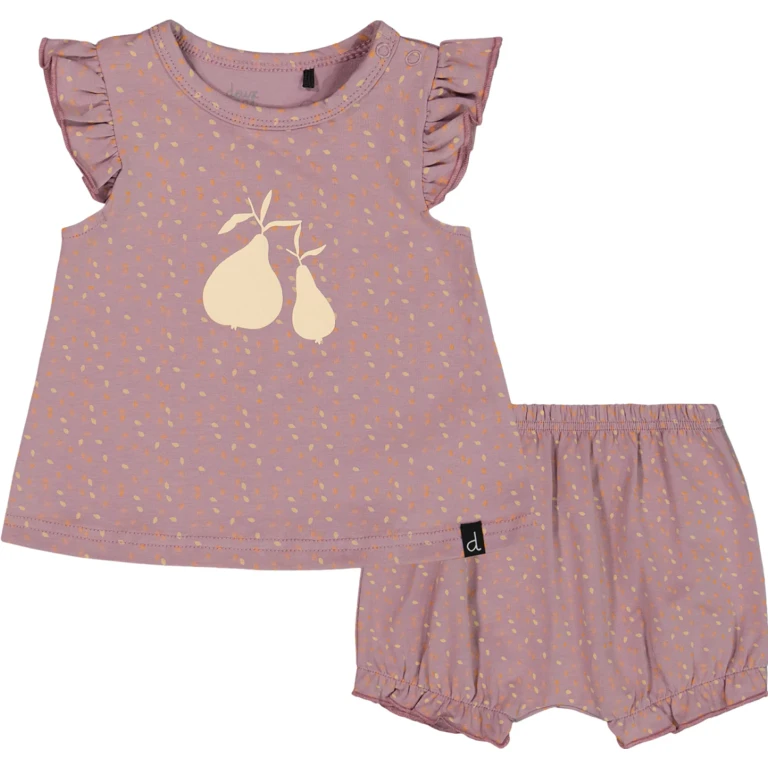 Printed Organic Cotton Top and Bloomer Set - Baby Girl