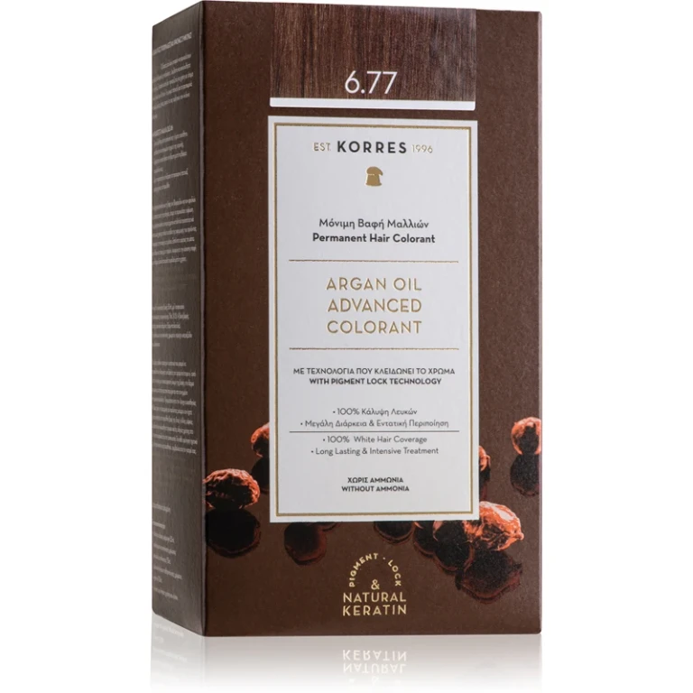 Argan Oil permanent hair dye with argan oil color 6.77 Gianduja