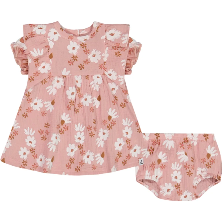 Printed Muslin Dress and Bloomer Set - Baby Girl