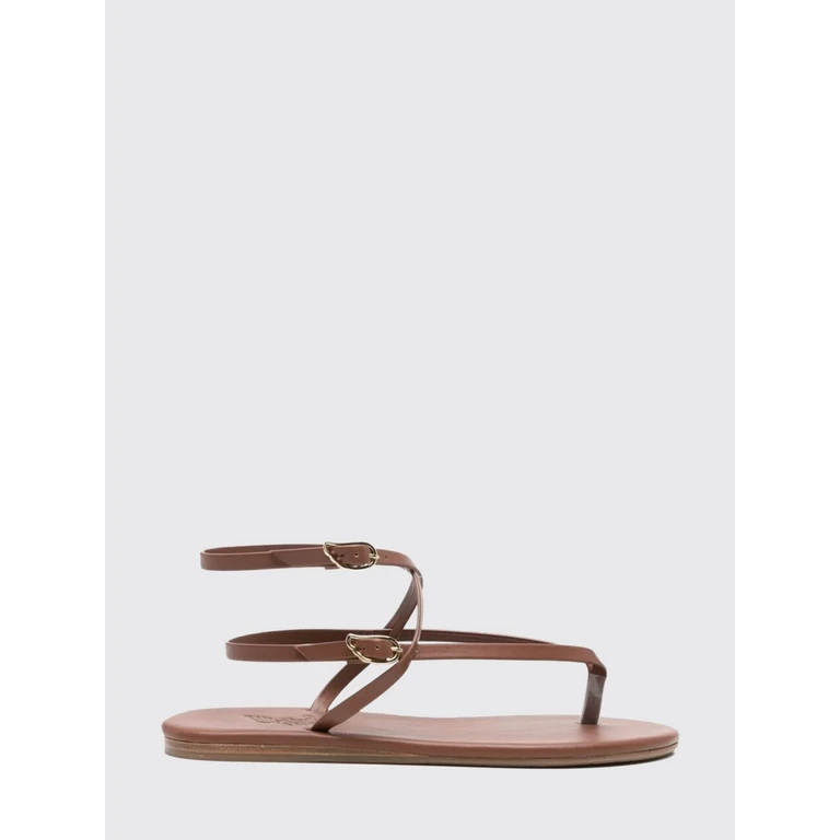 Kallisti Low-Heeled Nappa Leather Thong Sandals (126841025KALLISTIBURNT)