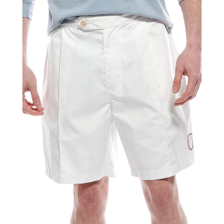 White Pleated Tailored Shorts