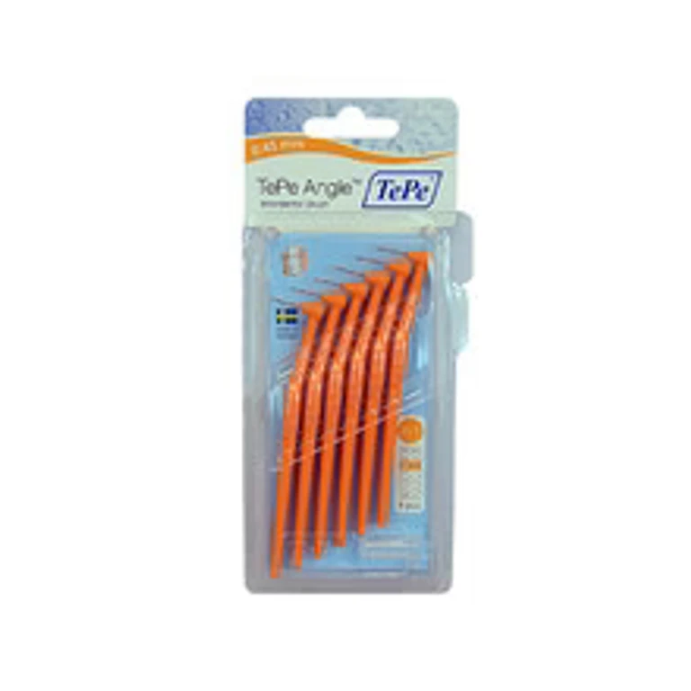 Angled interdental brush (6 pieces) 0.7 mm yellow