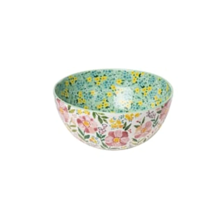 10 Inch Ceramic Everyday Floral Mixing Bowl for Spring Cooking and Baking
