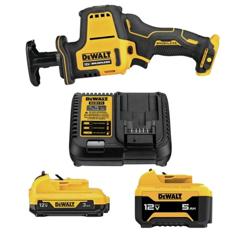 12V MAX XTREME Brushless Lithium-Ion Cordless Reciprocating Saw with 2 Batteries and Charger Starter Kit Bundle (3 Ah/5 Ah)