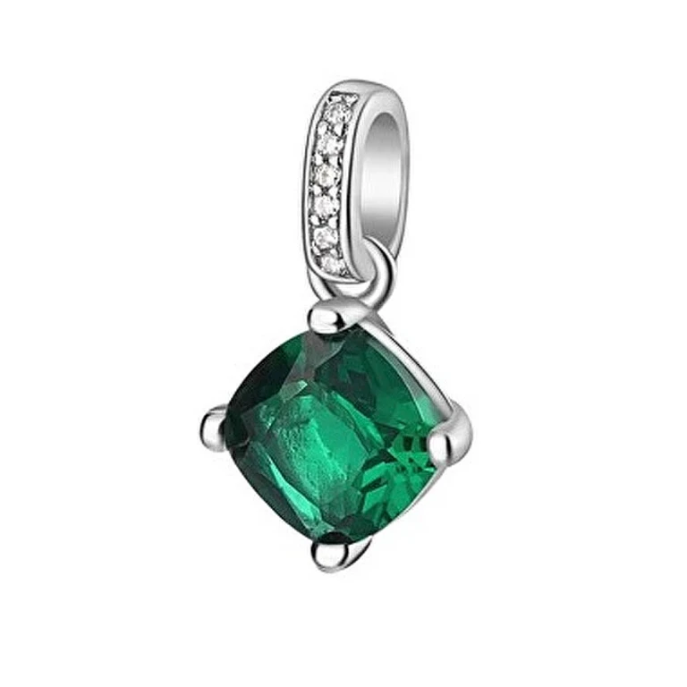 Silver Pendant With Zircon Verde Fancy Life Green Flg15