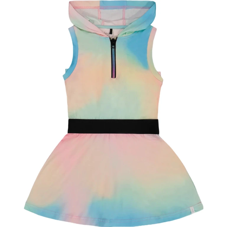 Hooded Dress with Elastic Waist - Little Girl