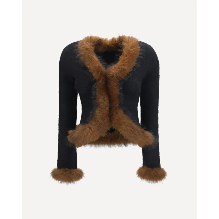 Knit and faux fur Cardigan Female L
