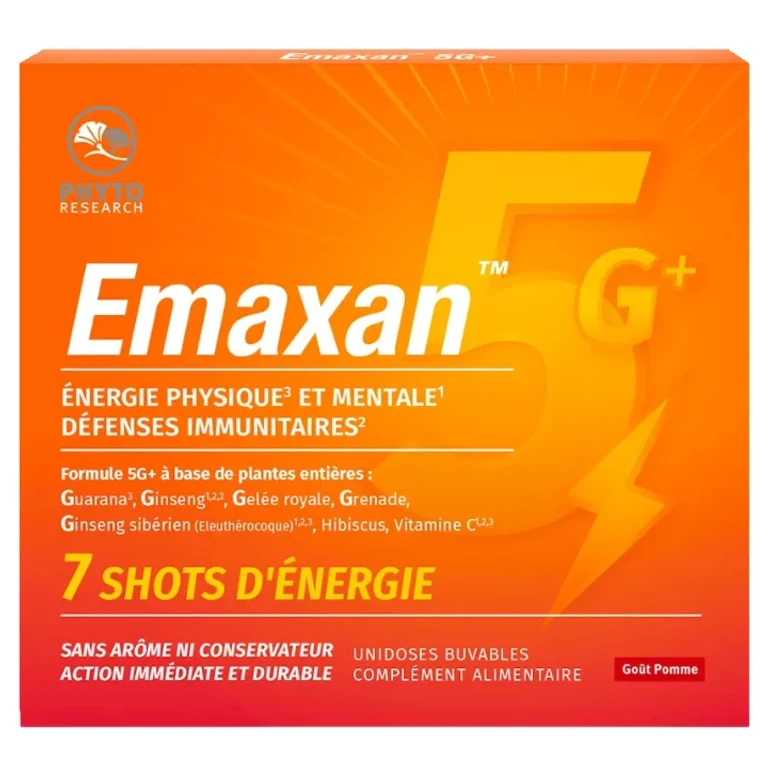 Emaxan 5G+ - Energy Shots & Immune Defenses Apple Flavor 7 Single-Dose Drinkable