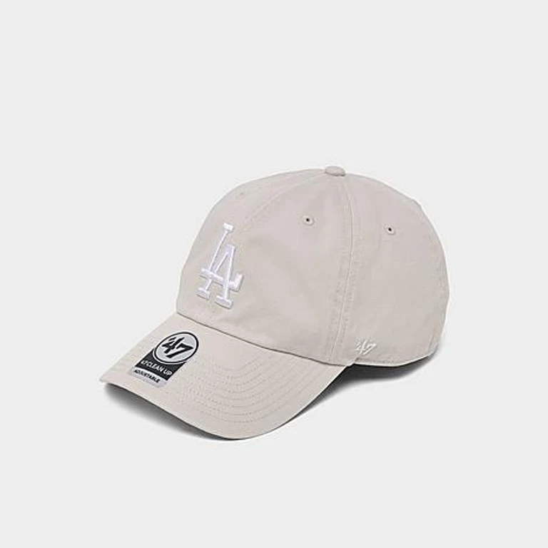 '47 Los Angeles Dodgers MLB Clean Up Strapback Hat in Bone