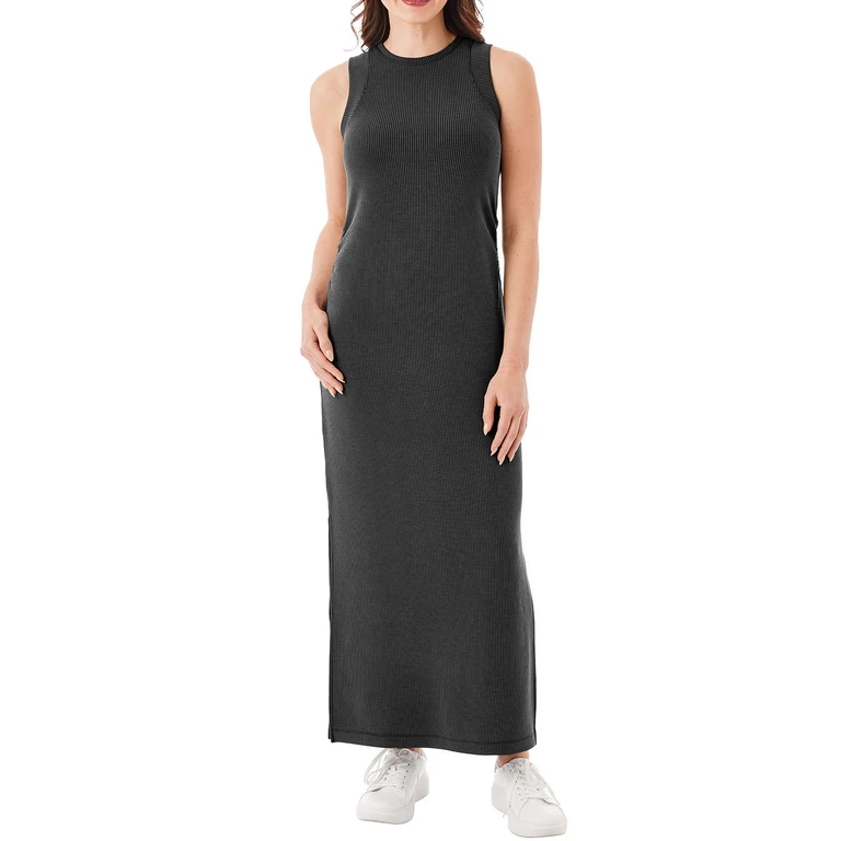 RIBBED TANK DRESS - BLACK XS:- Black - Online Only, XS