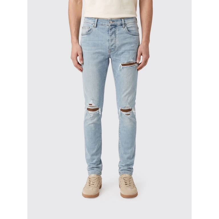 Distressed Denim Slim Fit Jeans (AMBMJE1057AGEDINDIGO)