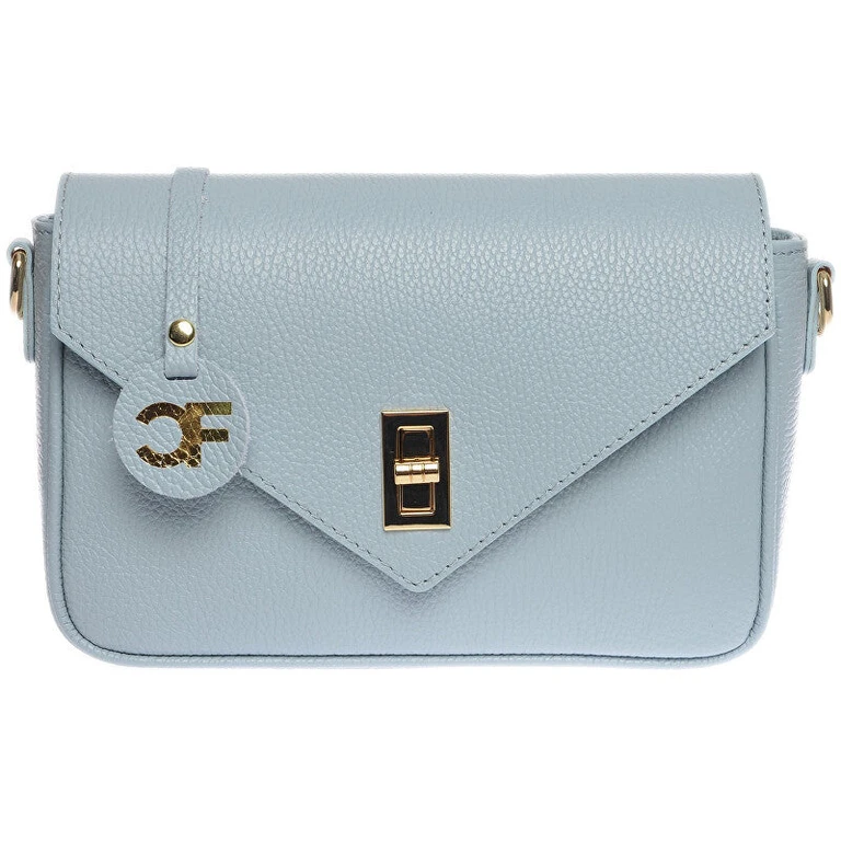 Women's Light Blue Leather Shoulder Bag