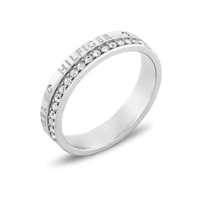 Steel Ring With Mini Crystals 2780910 - Size: 56 Mm