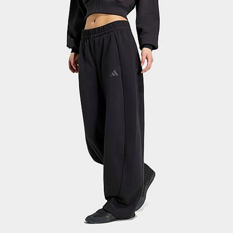 adidas Women's Essentials Contemporary Fleece Barrel Pants in Black Size: XXS