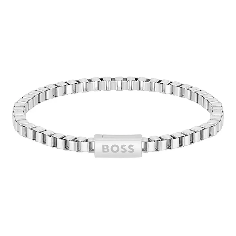 Modern Steel Bracelet With Chain For Him 1580288