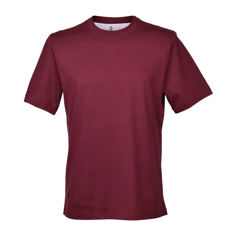 Red Silk Blend Crew Neck T-Shirt