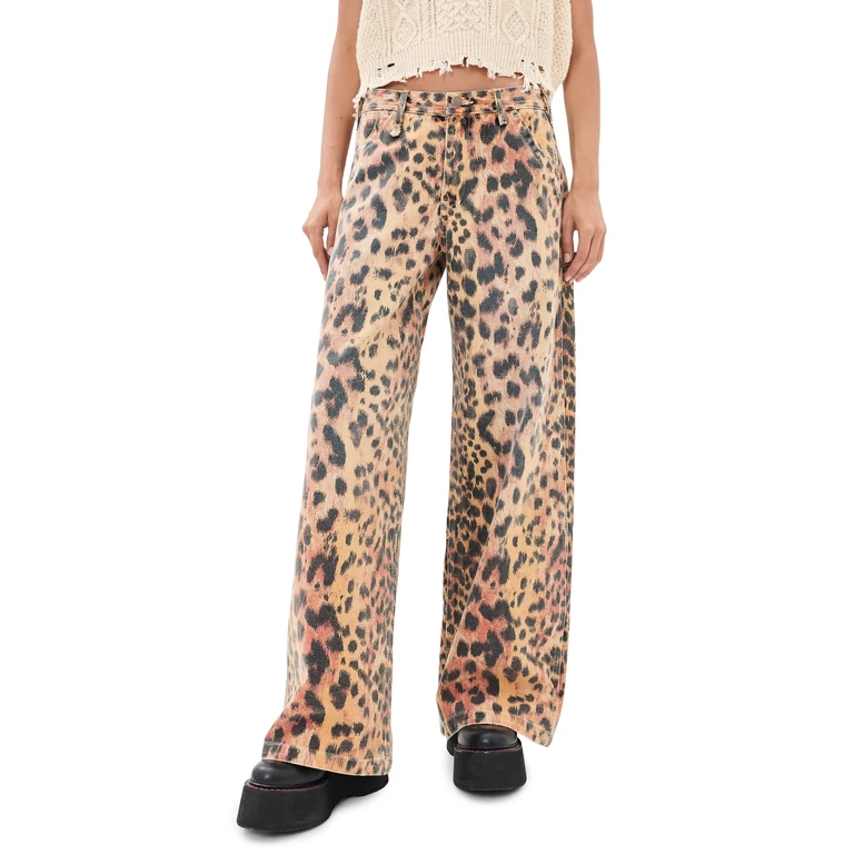D'arcy Flare Carpenter Pants Vintage Orange Leopard 24