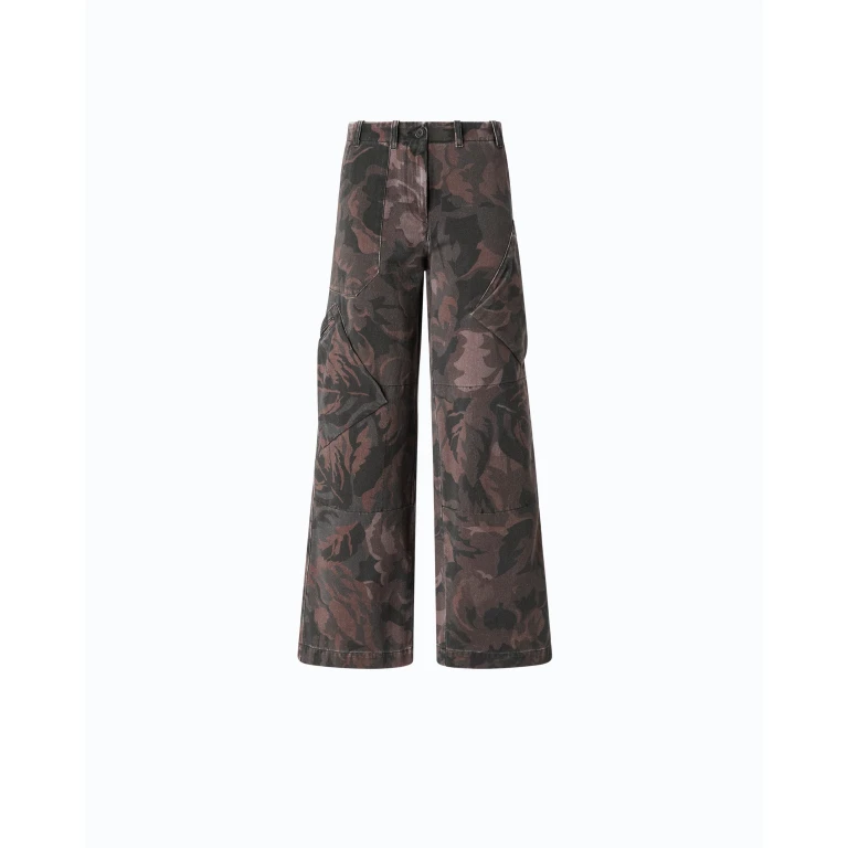 Pantalon en coton à motif camouflage floral - 46