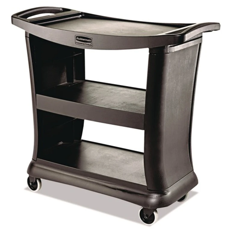 FG9T6800BLA Executive 3-Shelf Service Cart - Black