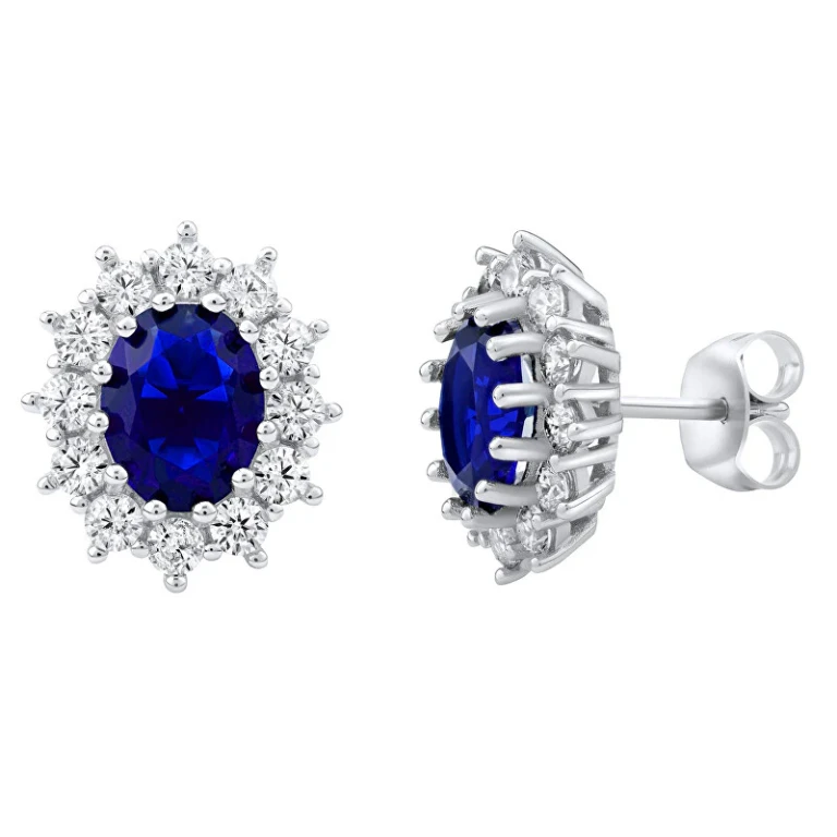 Silver Earrings with Synthetic Blue Sapphire Kate Jjj985Eb